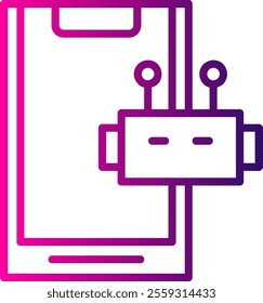 Smartphone Line Gradient Vector Icon Design