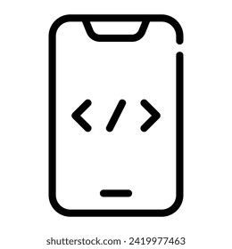 smartphone Line Icon Background White