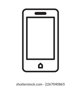 smartphone line icon black, mobile phone icon outline vector, touch screen phone line, Trendy Smartphone Icon vector eps 10 svg