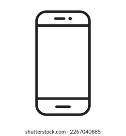smartphone line icon black, mobile phone icon outline vector, touch screen phone line, Trendy Smartphone Icon vector eps 10 svg