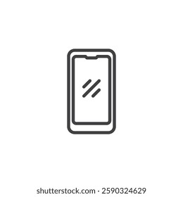 Smartphone line icon. linear style sign for mobile concept and web design. A modern touchscreen phone outline vector icon. Mobile device symbol, logo illustration. Vector graphics