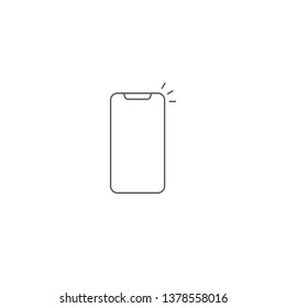 Smartphone line icon, outline vector icon illustration, linear pictogram isolated on white