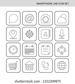 Smartphone line icon set