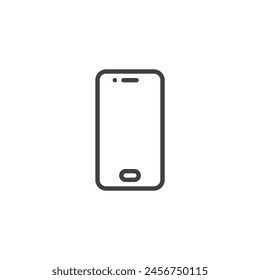 Icono de línea de smartphone. Señal de estilo lineal de teléfono para concepto móvil y Diseño web. Icono de Vector de contorno de teléfono móvil. Símbolo del teléfono móvil, ilustración del logotipo. Vector gráfico