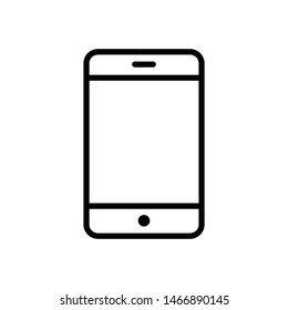Smartphone Line Icon Vector Illustration. Flat Mobile Phone, Handphone