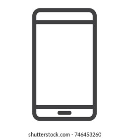 Smartphone line icon, web and mobile, mobile phone sign vector graphics, a linear pattern on a white background, eps 10.