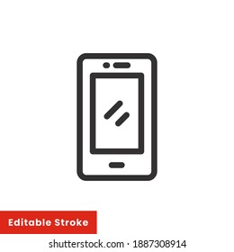 Icono de línea Smartphone para plantilla y aplicación web. Diseño de ilustración de vector de trazo editable sobre fondo blanco. EPS 10