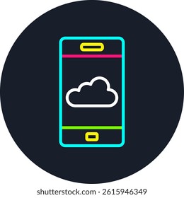 Smartphone Line Multi Colour Circle