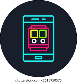 Smartphone Line Multi Colour Circle