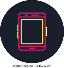 Smartphone Line Multi Colour Circle