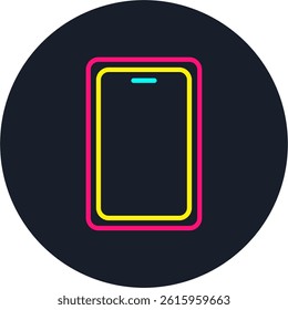 Smartphone Line Multi Colour Circle