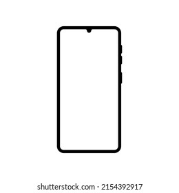 Smartphone line vector design template and illustration with editable stroke