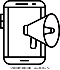 Design de ícone de vetor de linha Smartphone