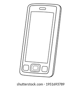 ilustración vectorial de línea de smartphone,
aislado en fondo blanco.vista superior