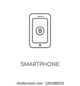Smartphone linear icon. Smartphone concept stroke symbol design. Thin graphic elements vector illustration, outline pattern on a white background, eps 10.