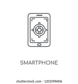 Smartphone linear icon. Smartphone concept stroke symbol design. Thin graphic elements vector illustration, outline pattern on a white background, eps 10.