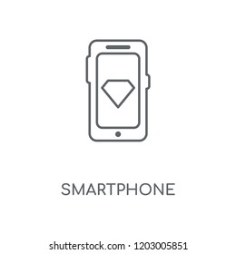 Smartphone linear icon. Smartphone concept stroke symbol design. Thin graphic elements vector illustration, outline pattern on a white background, eps 10.