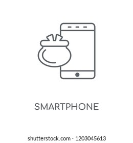 Smartphone linear icon. Smartphone concept stroke symbol design. Thin graphic elements vector illustration, outline pattern on a white background, eps 10.