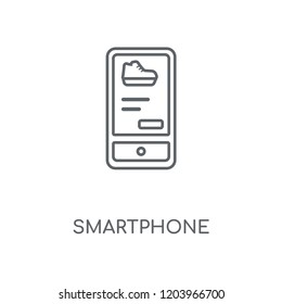 Smartphone linear icon. Smartphone concept stroke symbol design. Thin graphic elements vector illustration, outline pattern on a white background, eps 10.