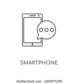 Smartphone linear icon. Smartphone concept stroke symbol design. Thin graphic elements vector illustration, outline pattern on a white background, eps 10.
