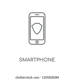 Smartphone linear icon. Smartphone concept stroke symbol design. Thin graphic elements vector illustration, outline pattern on a white background, eps 10.