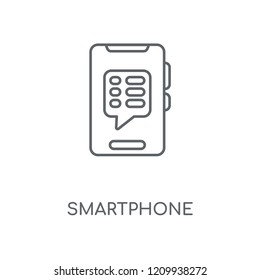 Smartphone linear icon. Smartphone concept stroke symbol design. Thin graphic elements vector illustration, outline pattern on a white background, eps 10.