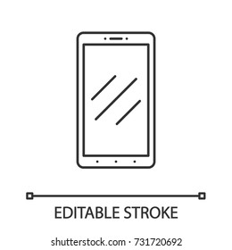 Smartphone linear icon. Thin line illustration. Mobile phone. Contour symbol. Vector isolated outline drawing. Editable stroke