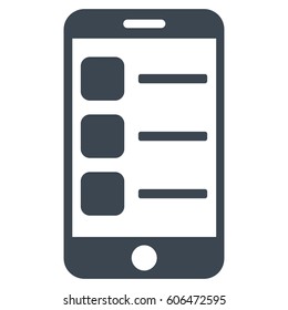 Smartphone List vector icon. Flat smooth blue symbol. Pictogram is isolated on a white background. Designed for web and software interfaces.