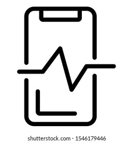 Smartphone live on icon. Outline smartphone live on vector icon for web design isolated on white background
