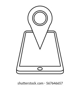 smartphone location pin map gps thin line