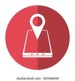 smartphone location pin map gps shadow