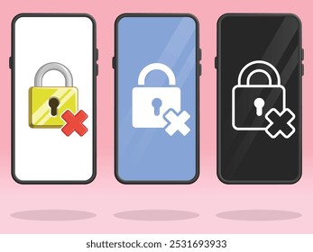 Smartphone Lock Cross Sign No Padlock
