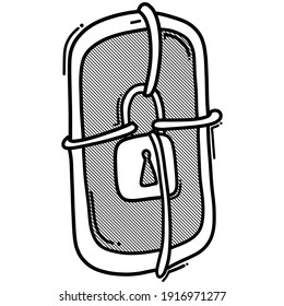 smartphone and lock doodle vector icon. Drawing sketch illustration hand drawn line.