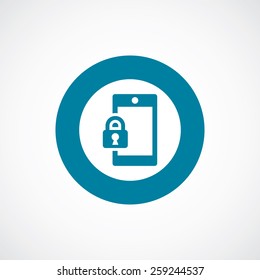 smartphone lock icon bold blue circle border, white background  