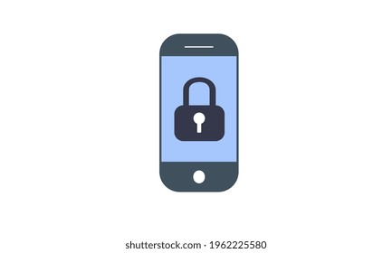 Smartphone with lock icon for cyber security