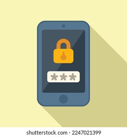 Smartphone lock icon flat vector. Ui page. Mobile design