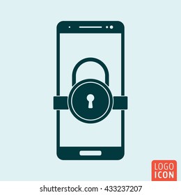 Smartphone lock icon. Secure lock mobile phone symbol. Vector illustration