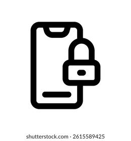 smartphone lock line icon. Clean and minimalist vector icon for websites, mobile apps, presentations, and logos. Fully scalable and customizable for any project.