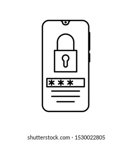 Smartphone lock password icon. 