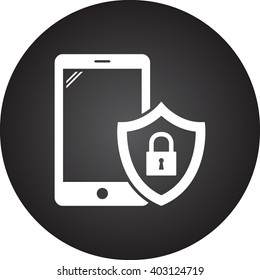 Smartphone lock protection sign simple icon on  background