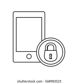 smartphone lock server banner icon image vector illustration