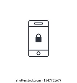 smartphone locked icon vector logo template design element