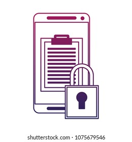 Smartphone locked symbol purple lines