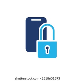 smartphone and lockpad colored icon vector design good for web or mobile app