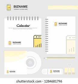 Smartphone Logo, Calendar Template, CD Cover, Diary and USB Brand Stationary Package Design Vector Template