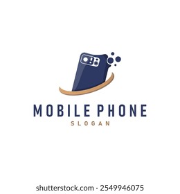 Smartphone logotipo comunicação dispositivo eletrônico, modelo moderno de ilustração de design de telefone celular