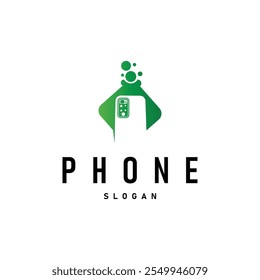 Smartphone logotipo comunicação dispositivo eletrônico, modelo moderno de ilustração de design de telefone celular