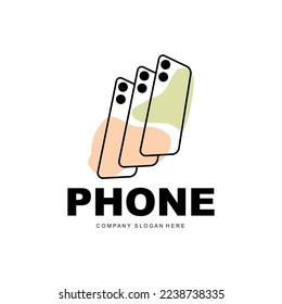 Smartphone Logo, Communication Electronics Vector, Modern Phone Design, For Company Brand Symbol