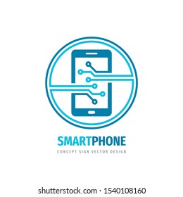 Smartphone logo design. Mobile phone concept sign. Vector illustration. 