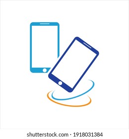 Smartphone logo design. Mobile phone concept sign. Modern electronic technology symbol Vector illustration.